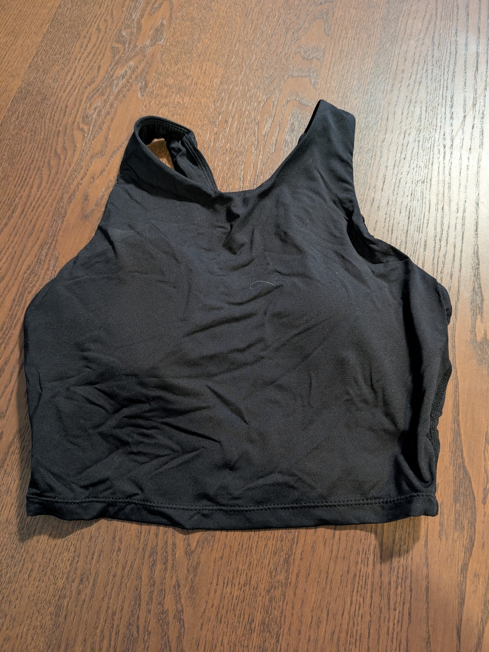 High-Neck Black Swim Top